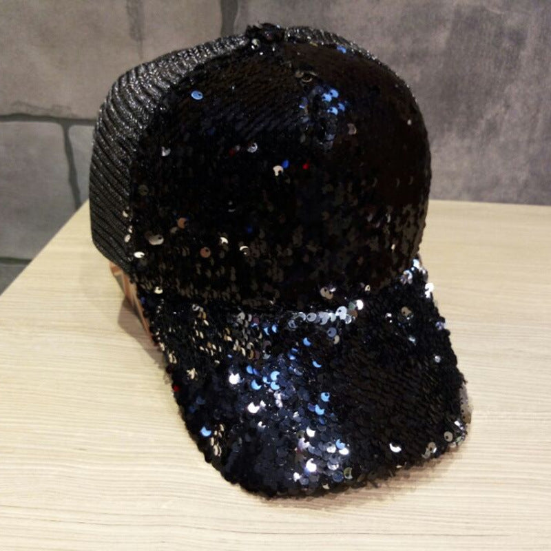 Wholesale Velvet Reflective Sequin Mesh Cap Casual Cap
